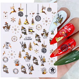 Christmas Laser Snowman  Nail Stickers